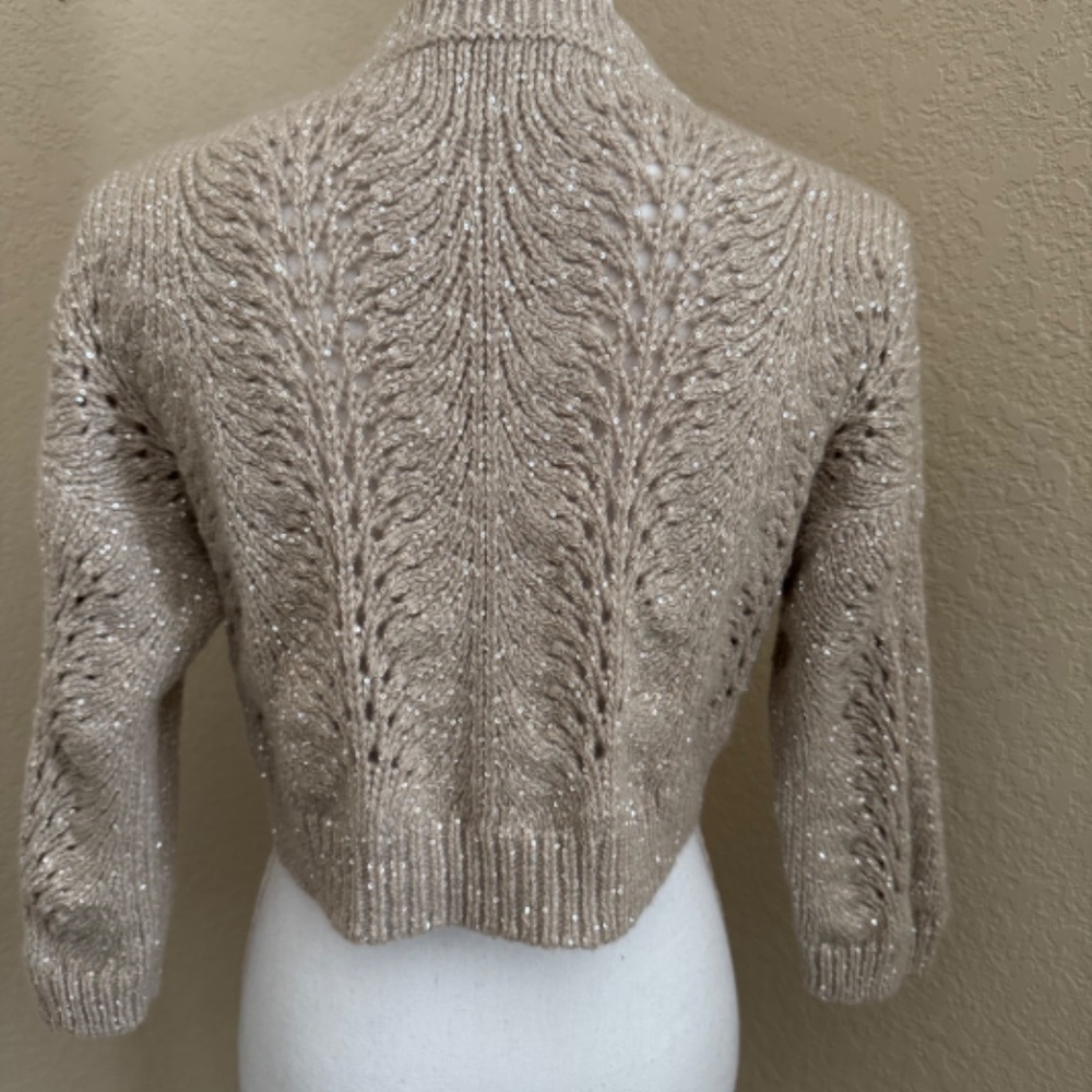 Brunello Cucinelli Cashmere Sequined Cropped Sweater XS - Picture 5 of 13